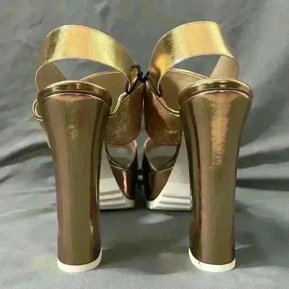 PINKO Gold Heeled Sandal - Picture 2 of 4
